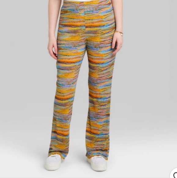 wild fable Pants - NWT Women's Wild Fable Blue Space dye Mesh Flare Pants Size M